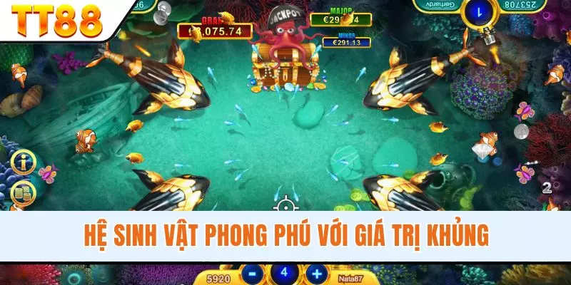 Bắn cá Jackpot, găm bắn cá đổi thưởng cho người chơi mê bắn cá